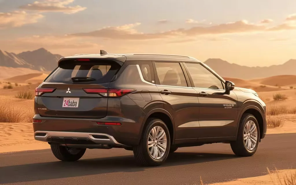 Mitsubishi Outlander 2025 Grey rear view showing taillights – rental in Dubai