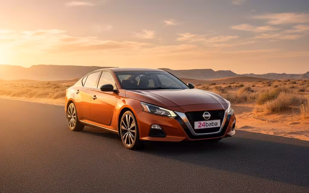 Nissan Altima 2020 Orange front view with headlights