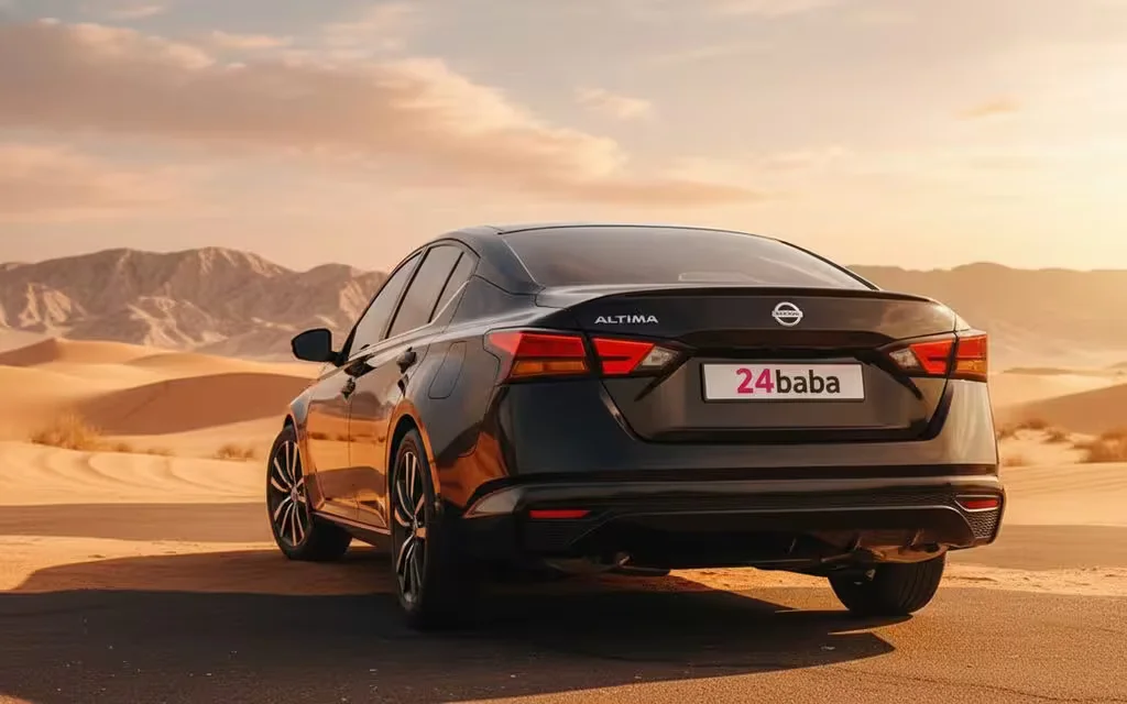 Nissan Altima 2022 Black rear view showing taillights