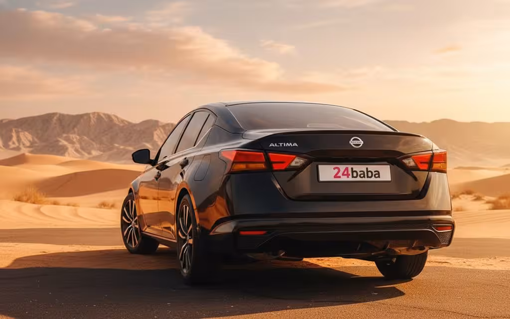 Nissan Altima 2022 Black rear view showing taillights