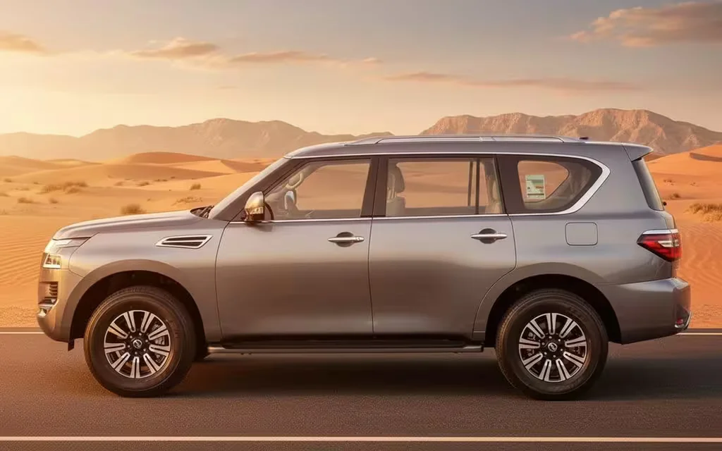 Nissan Patrol 2021 Grey side profile – rental in Dubai