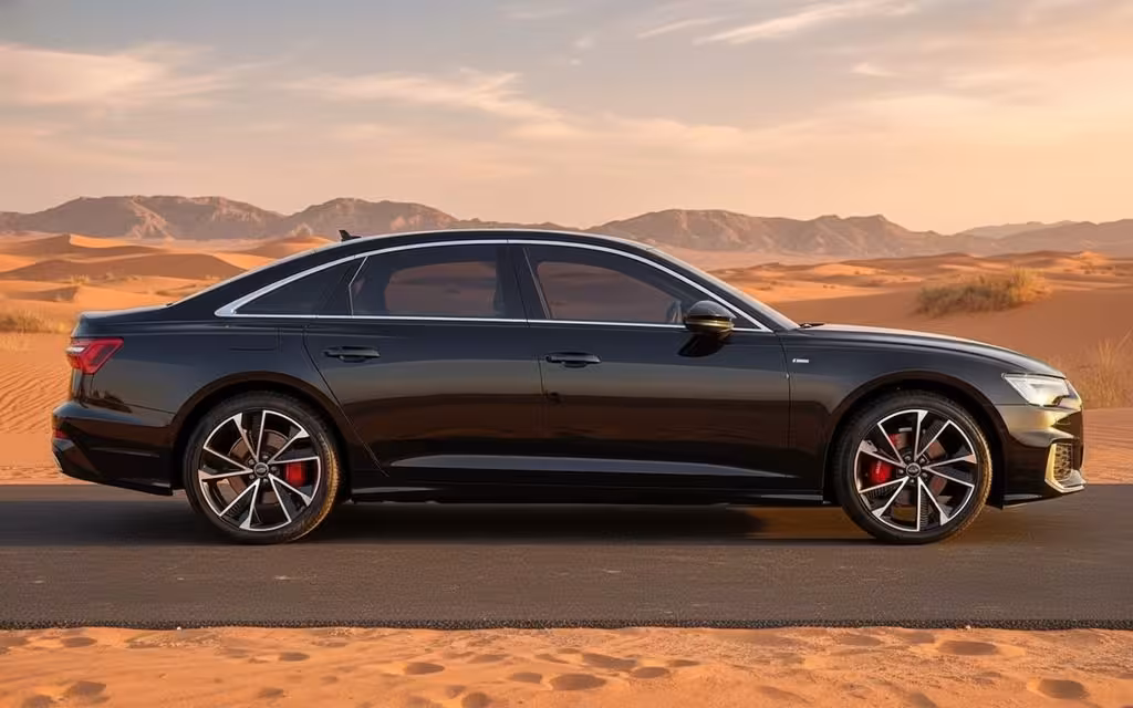 Nissan Patrol 2022 Black side profile – rental in Dubai