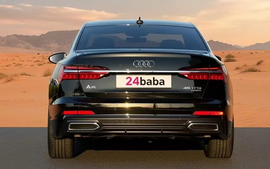 Nissan Patrol 2022 Black rear view showing taillights – rental in Dubai