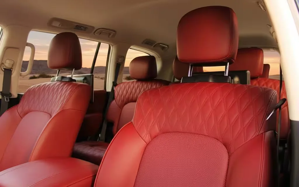 Nissan Patrol 2022 leather seats and cabin – rental in Dubai