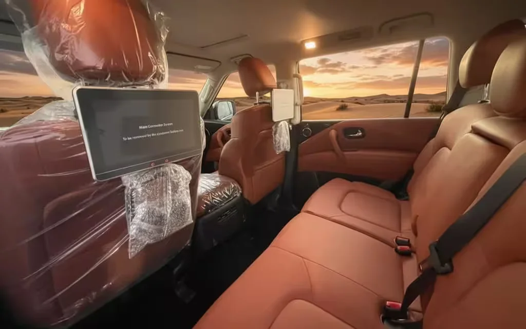 Nissan Patrol 2022 leather seats and cabin – rental in Dubai