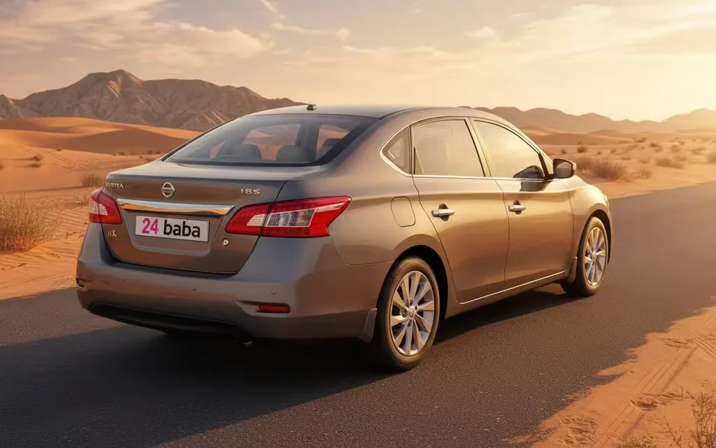 Nissan Sentra 2020 Brown rear view showing taillights – rental in Dubai