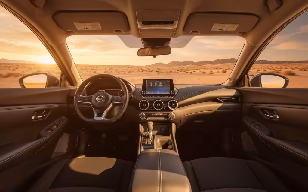 Nissan Sentra 2022 interior view showing trim – rental in Dubai