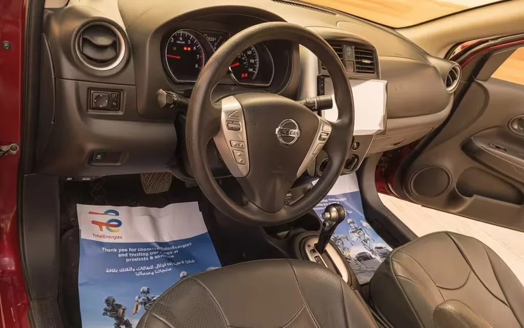 Nissan Versa 2020 interior view showing trim – rental in Dubai
