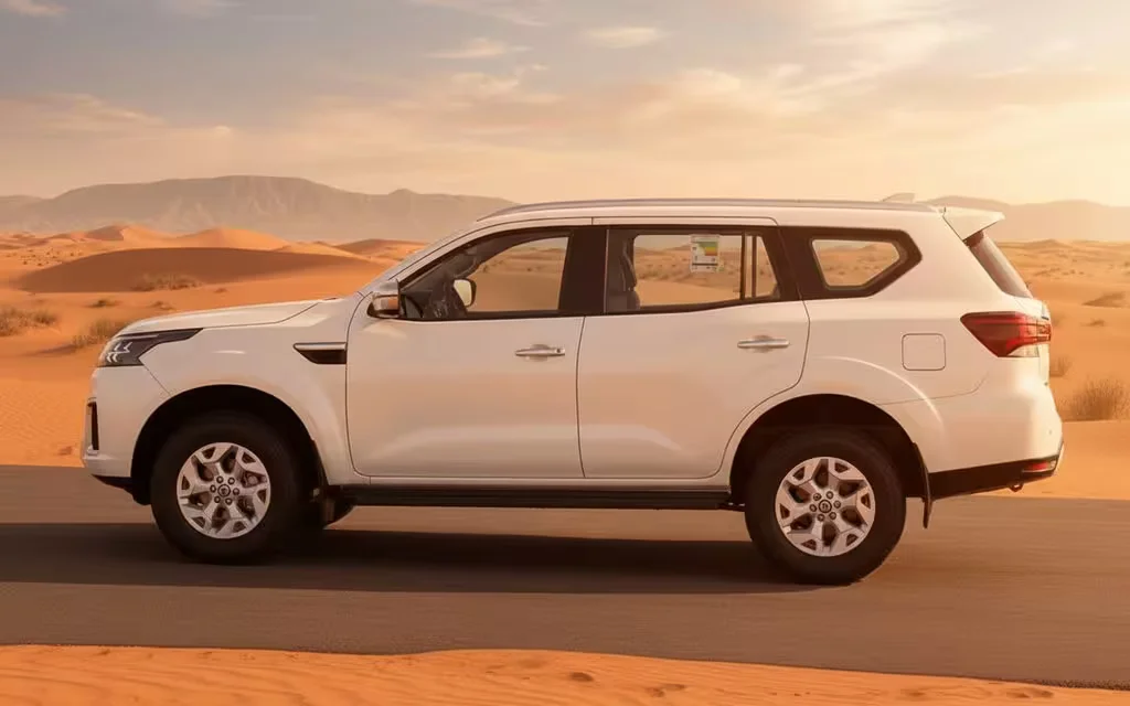 Nissan X Terra 2024 White side profile – rental in Dubai
