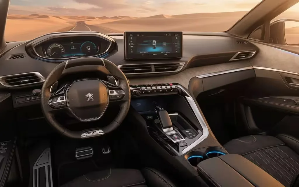 Peugeot 3008 2022 interior view showing trim – rental in Dubai