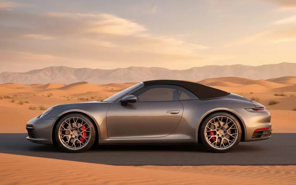 Porsche 911 2023 Grey side profile – rental in Dubai