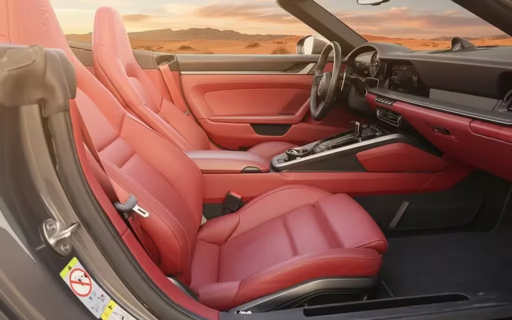 Porsche 911 2023 interior view showing trim – rental in Dubai