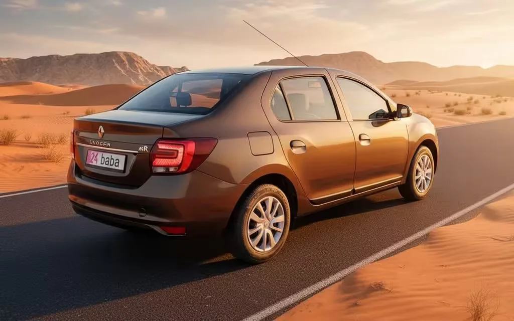 Renault Symbol 2020 Brown rear view showing taillights – rental in Dubai