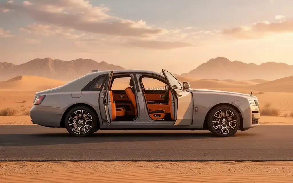 RollsRoyce Ghost 2023 Grey side profile – rental in Dubai
