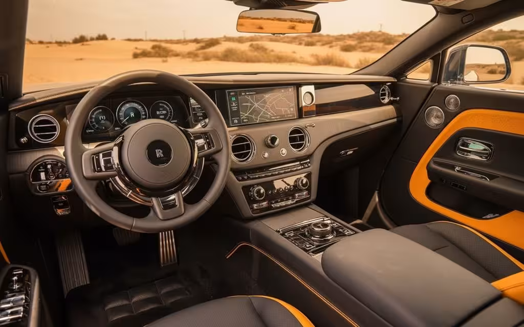 RollsRoyce Spectre 2025 interior view showing trim – rental in Dubai