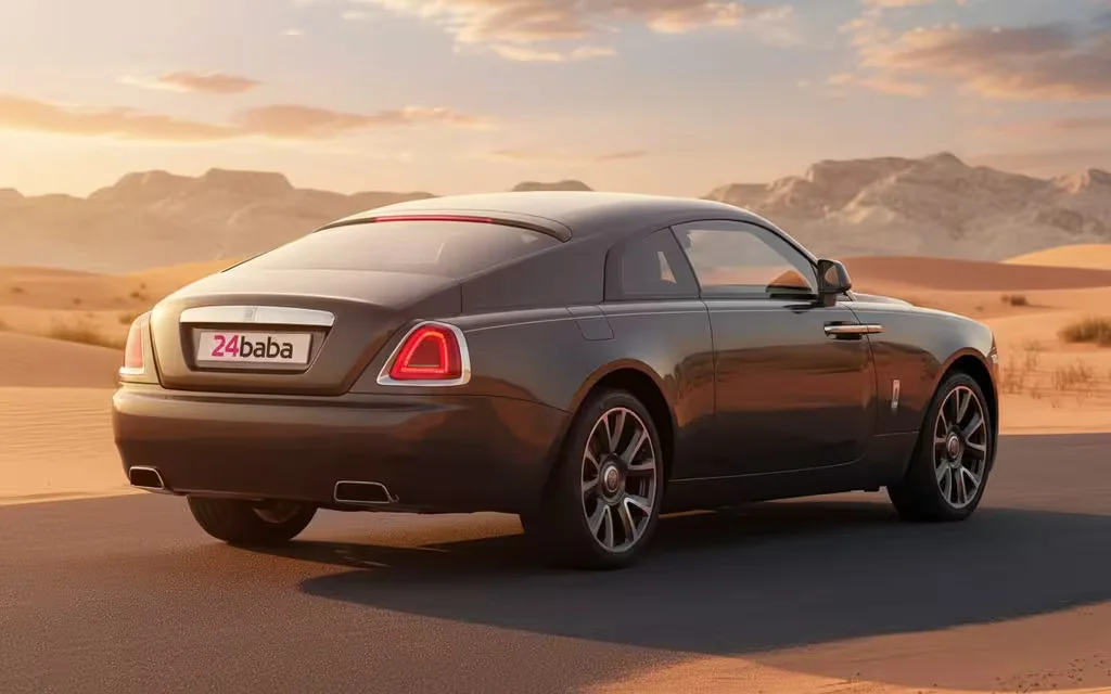 RollsRoyce Wraith 2025 Grey rear view showing taillights – rental in Dubai