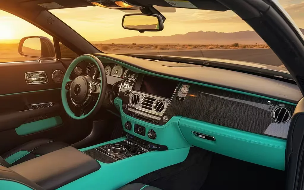 RollsRoyce Wraith 2025 interior view showing trim – rental in Dubai