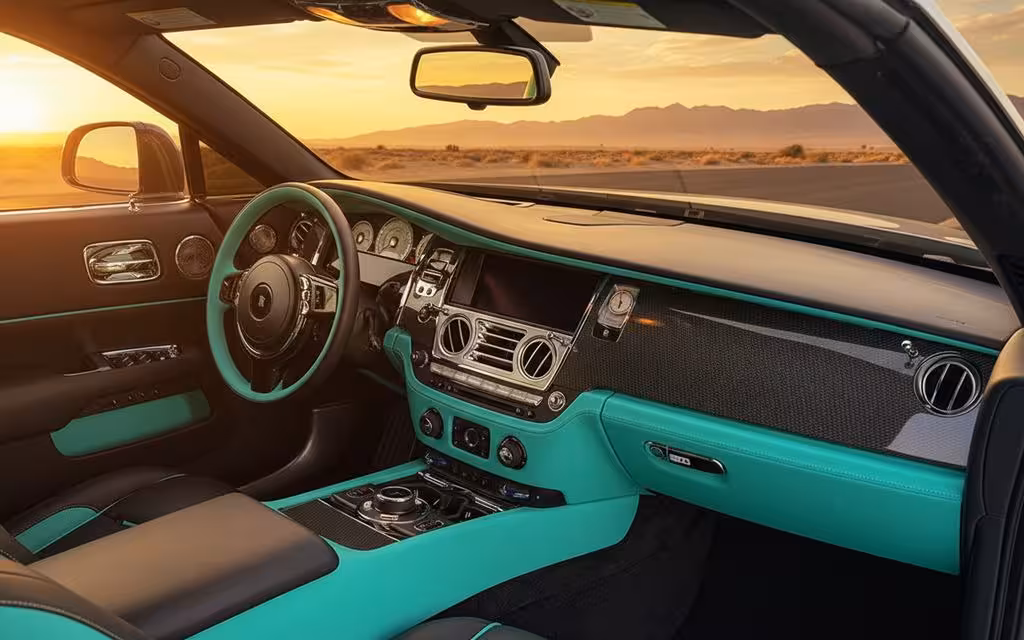 RollsRoyce Wraith 2025 interior view showing trim – rental in Dubai