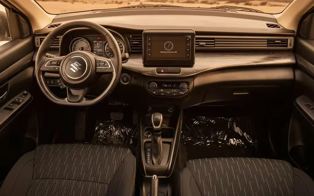 Suzuki Ertiga 2023 dashboard and infotainment – rental in Dubai