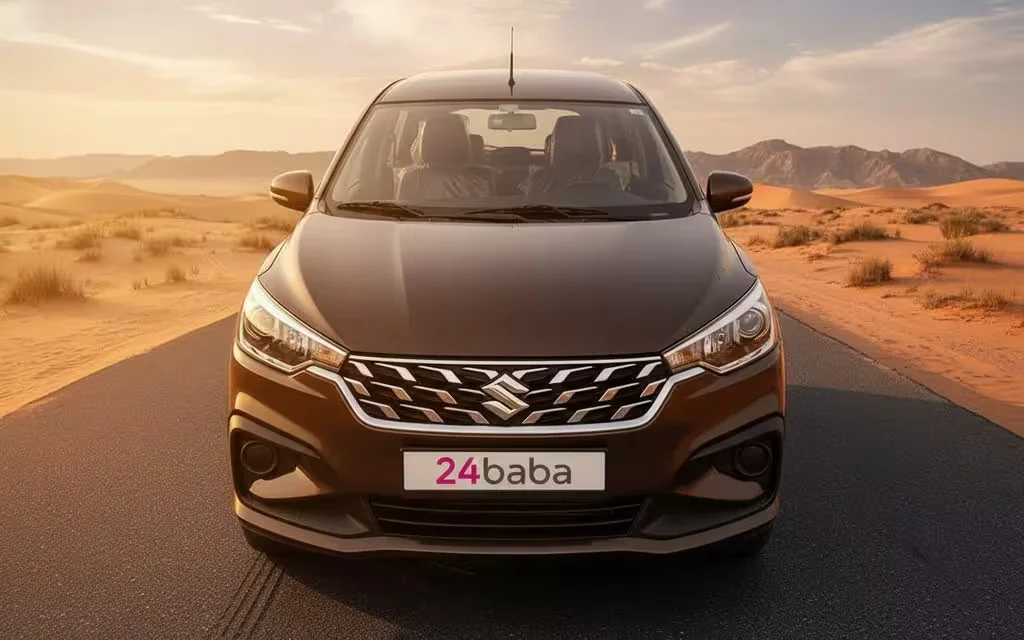 Suzuki Ertiga 2024 Brown front view with headlights – rental in Dubai