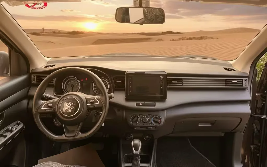 Suzuki Ertiga 2024 dashboard and infotainment – rental in Dubai