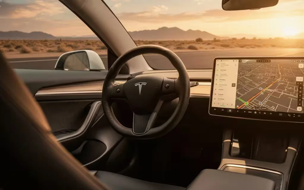 Tesla Model3 2023 interior view showing trim