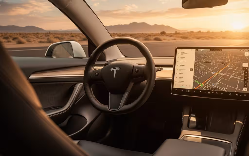 Tesla Model3 2023 interior view showing trim
