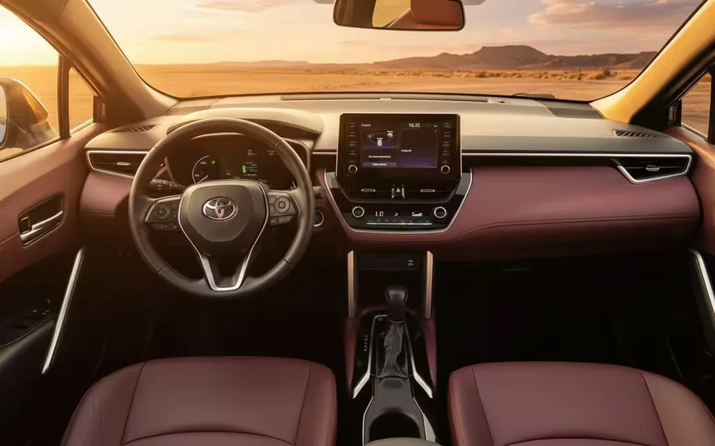 Toyota CorollaCross 2023 dashboard and infotainment – rental in Dubai