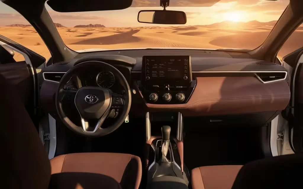 Toyota CorollaCross 2023 dashboard and infotainment – rental in Dubai