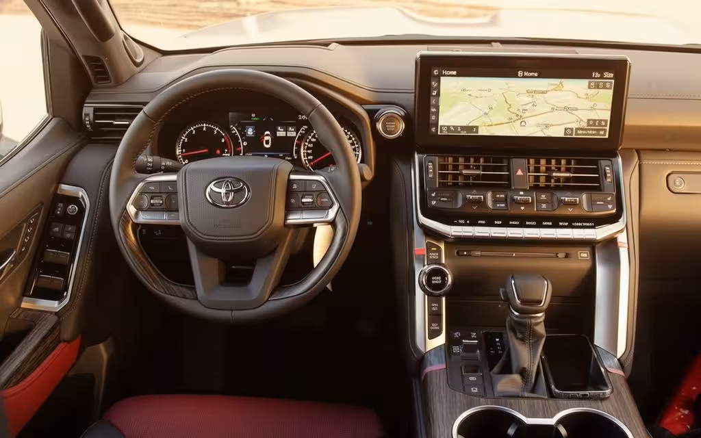Toyota LandCruiser 2023 dashboard and infotainment – rental in Dubai