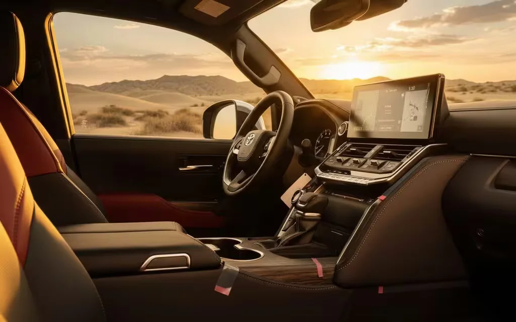 Toyota LandCruiser 2023 interior view showing trim – rental in Dubai