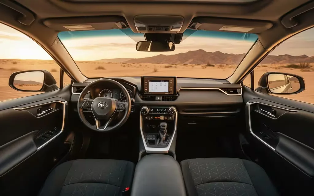 Toyota Rav4 2022 dashboard and infotainment – rental in Dubai