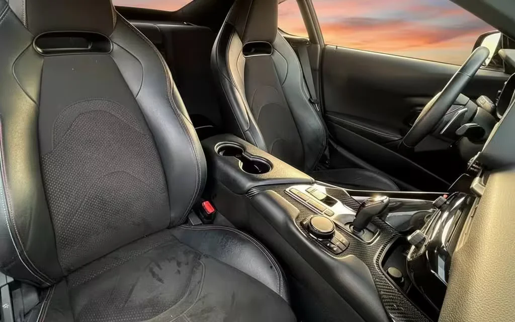 Toyota Supra 2022 interior view showing trim – rental in Dubai