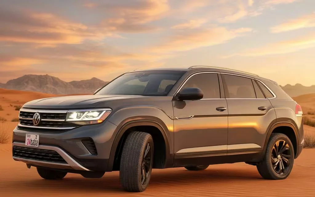 Volkswagen Atlas 2020 Grey side profile – rental in Dubai