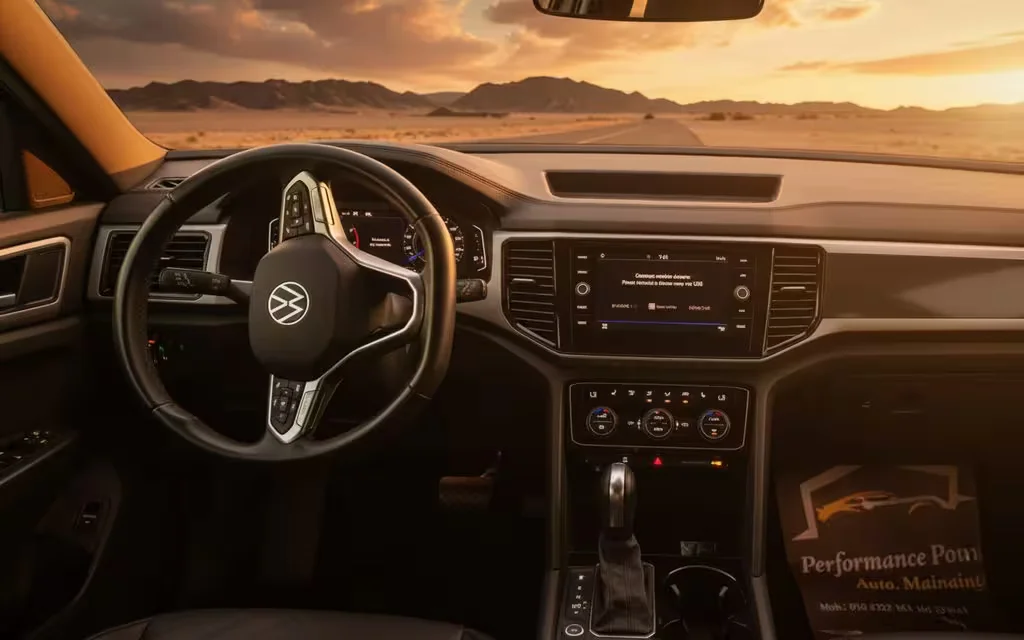 Volkswagen Atlas 2020 dashboard and infotainment – rental in Dubai