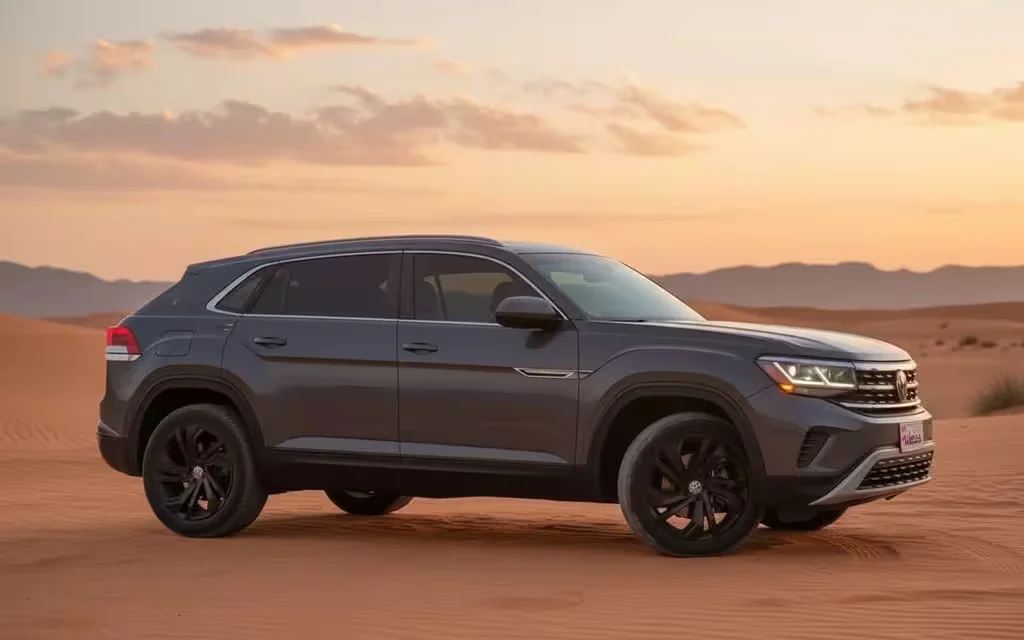 Volkswagen Atlas 2020 Grey side profile – rental in Dubai