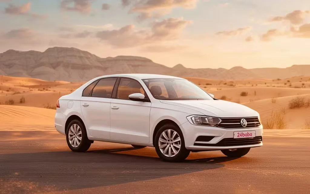 Volkswagen Bora 2022 White side profile – rental in Dubai