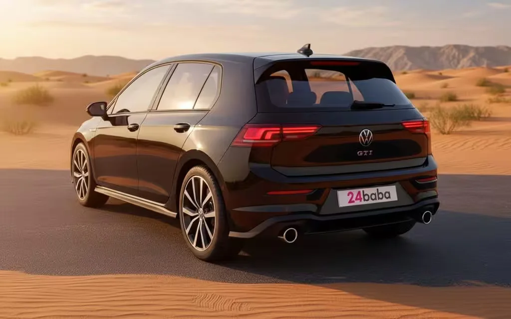 Volkswagen Golf 2025 Grey rear view showing taillights – rental in Dubai