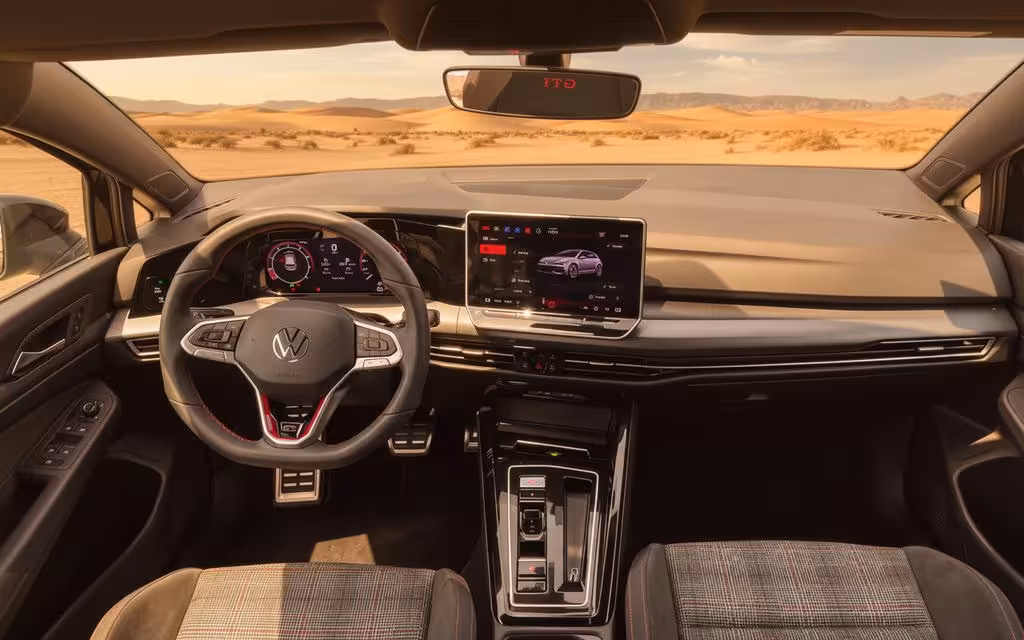 Volkswagen Golf 2025 dashboard and infotainment – rental in Dubai